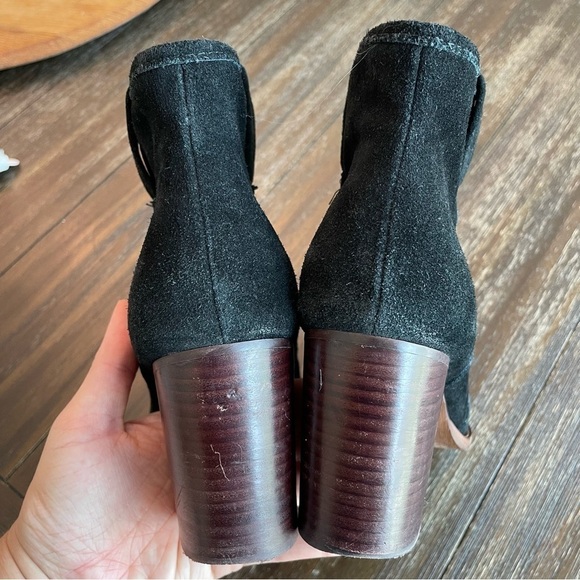 Splendid Lakota Western Black Suede Block Heel Ankle Boots - Picture 6 of 9